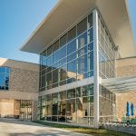 Glass walls on University of West Florida College of Business building by Merritt Glass